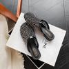 Summer Women Shoes Modern Slippers Bling Rhinestone Rivets Casual Slides Mesh Slip-on Loafers