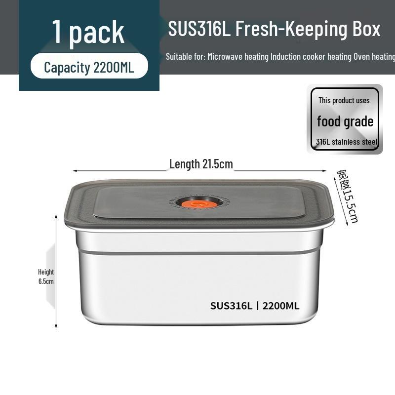 Stainless Steel Food-Grade Rectangular Dish Container with Lid