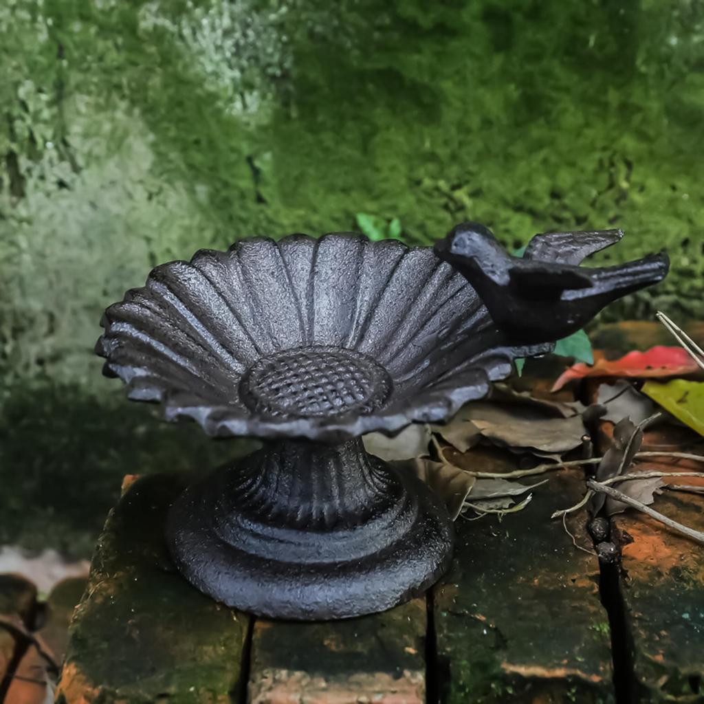 Bird Bath Decorative Metal Feeder Garden Decor Bird Water Bowl for Hummingbird Yard Backyard Lawn Garden Patio Deck Ground Table