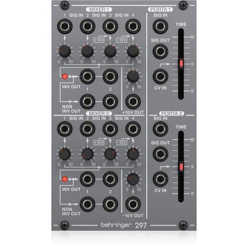 Behringer SYSTEM100 Series 297 Dual Portamento/CV Utility Analog Portamento/Utility Module, Eurorack Compatible, Modular Analog Synthesizer, Gray