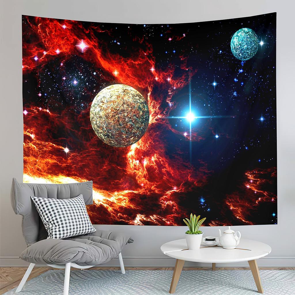 Fantasy Galaxy Tapestry Universe Outer Space Earth Landscape Tapestry Wall Hanging Decor Tapestries Bedroom Living Room Dorm