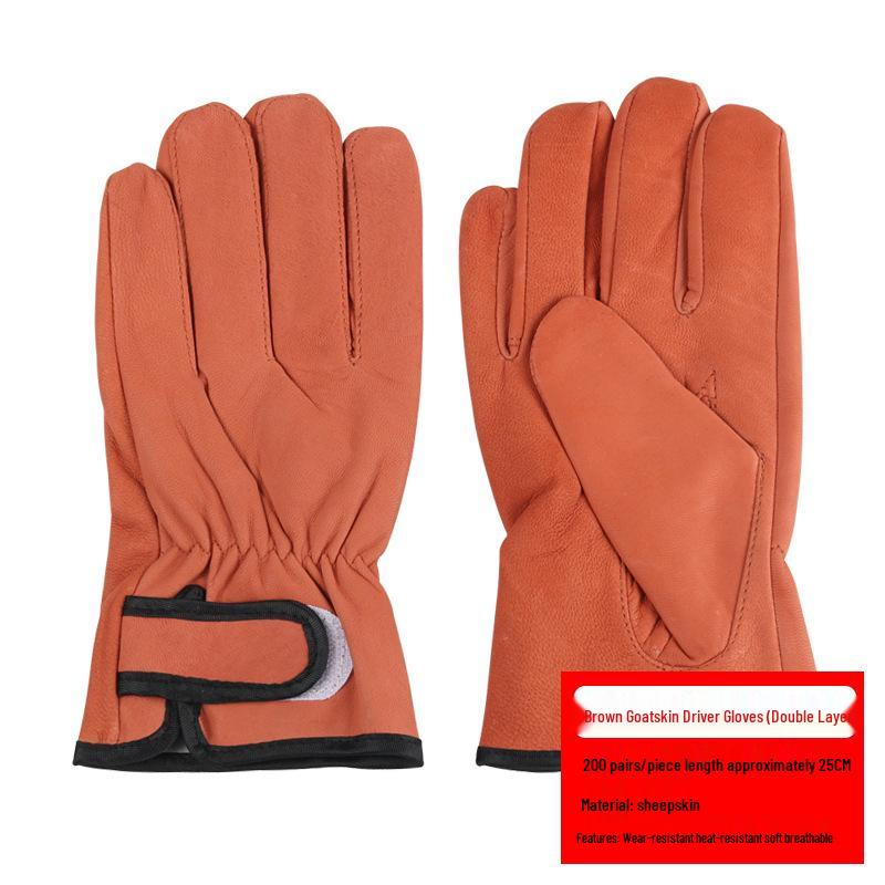 Sheepskin Welder's Gloves: Heat-Insulating, Wear-Resistant, Thickened, Durable, Protective, Double-Layer Welding Gloves with Free Shipping.