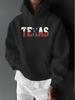 Texas State Emblem, American Western Vintage Style Printed Casual Sport Outdoor Men's Long Sleeve Hooded Sweatshirt, Men's Top for