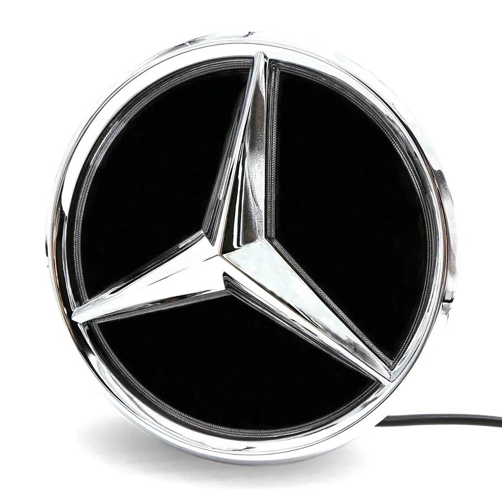 Autoaufkleber Neu 2025 Für Mercedes Benz Chrom Silber Neueste 3D Frontgrill Embleme Für Mercedes Benz C W205 A W177 S W217 SL R2