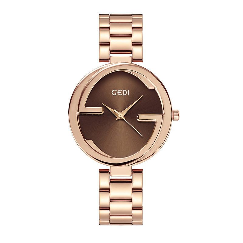 

Womens Quartz Watch With Stainless Steel Band And Decorative Dial For Fashionable Ladies RoseGold