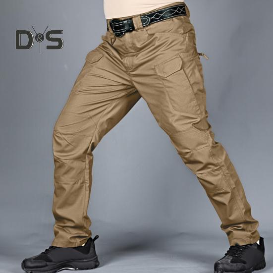 Men Tactical Training Pants Cotton Linen Blend Multiple Pocket Urban Commuter Cargo Trousers Slim Fit Joggers for Work Exercise Outdoor Fishing