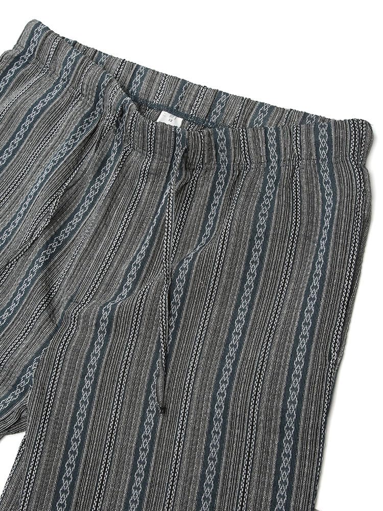 CLUB Sakazen Plus Size Shijira Weave Top and Bottom Jinbei Black X1 To B&T (B&T Club) Men's Yarn-Dyed Set, Loungewear, / (equivalent 3L-4L)