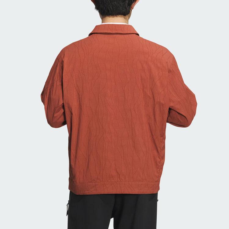 Adidas Wuji Huo Woven Jacket With Wave Pattern And Loose Fit Men Jacket Wild-Brown IP4941