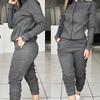 Women's Fashion Solid Color Casual Sweatshirt Loose Long Sleeve Two-Piece Suit