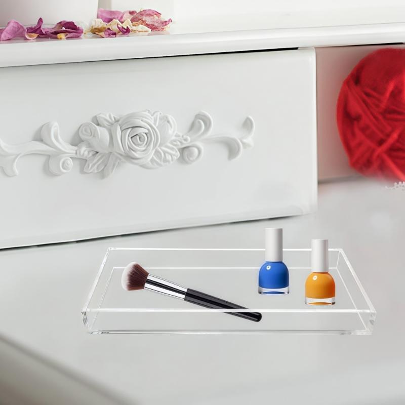 Multifunctional Waterproof Acrylic Soap Sponge Holder Tray for Bathroom Vanities and Countertop Essential Organization