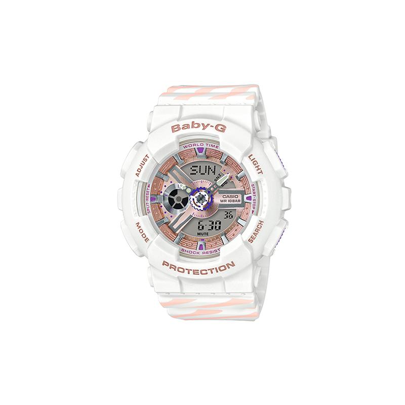 

Casio BABY-G Chance theme classic fashion trend waterproof sports watch quartz movement resin strap Japanese and Korean watch women s BA-110CH-7A білий