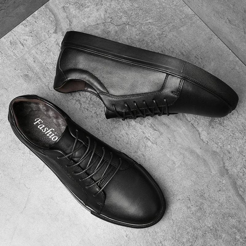 Fashion Brand Casual Solid Mens White Shoes Genuine Leather Luxury Sneakers Male Flats Breathable Fashion Genuine Leather Men's Shoes