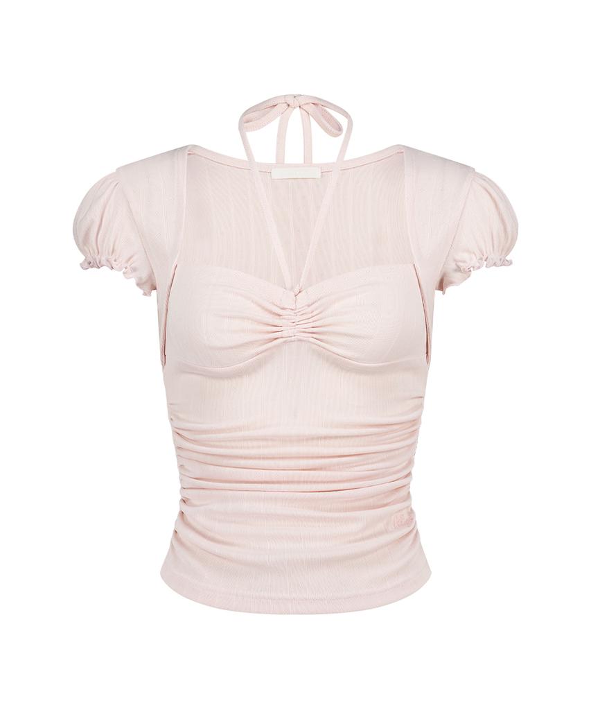 ILLIGO Shirred Halter Top Pink