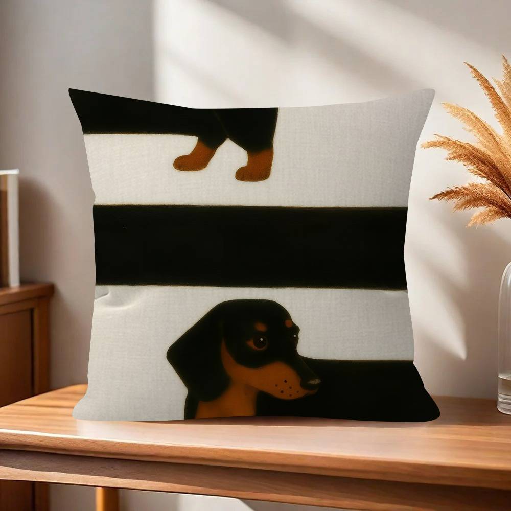 Sausage Dog Dachshund cute Pillowcase toon Gift Cushion Cover Bedroom Home Sofa Chair Seat Decor pillow case