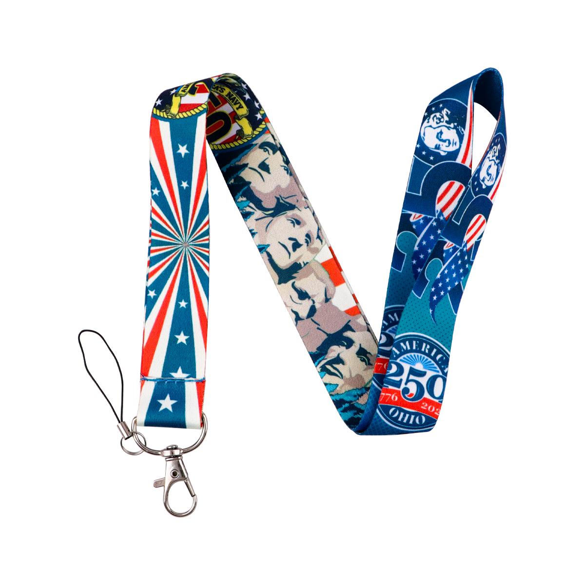 

Patriotic USA Navy 250th Anniversary Lanyard for Keys Keychain Badge Holder ID Credit Card Pass Mobile Phone Charm Accessories