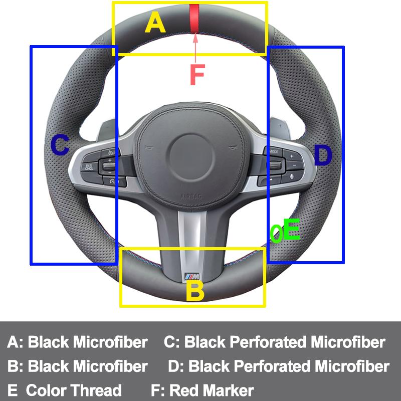Hand Sewing Car Steering Wheel Cover Funda Volante For BMW M Sport G30 G31 G32 G20 G21 G14 G15 G16 G01G02 G05 Car Accessories