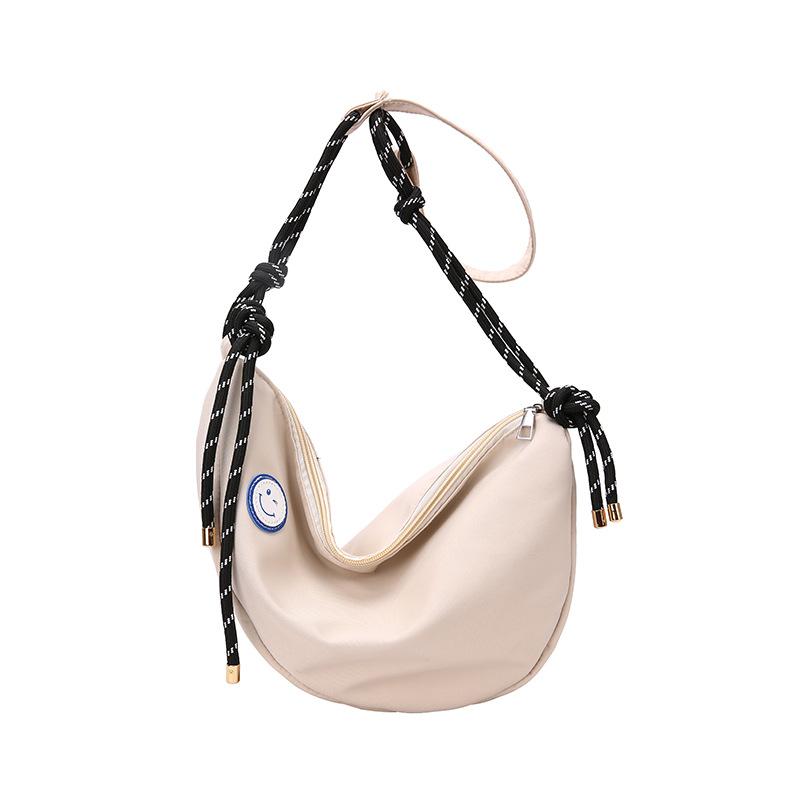 Новая сумка через плечо унисекс модная спортивная трендовая новинка студенческая парусиновая сумка-пельмень белый