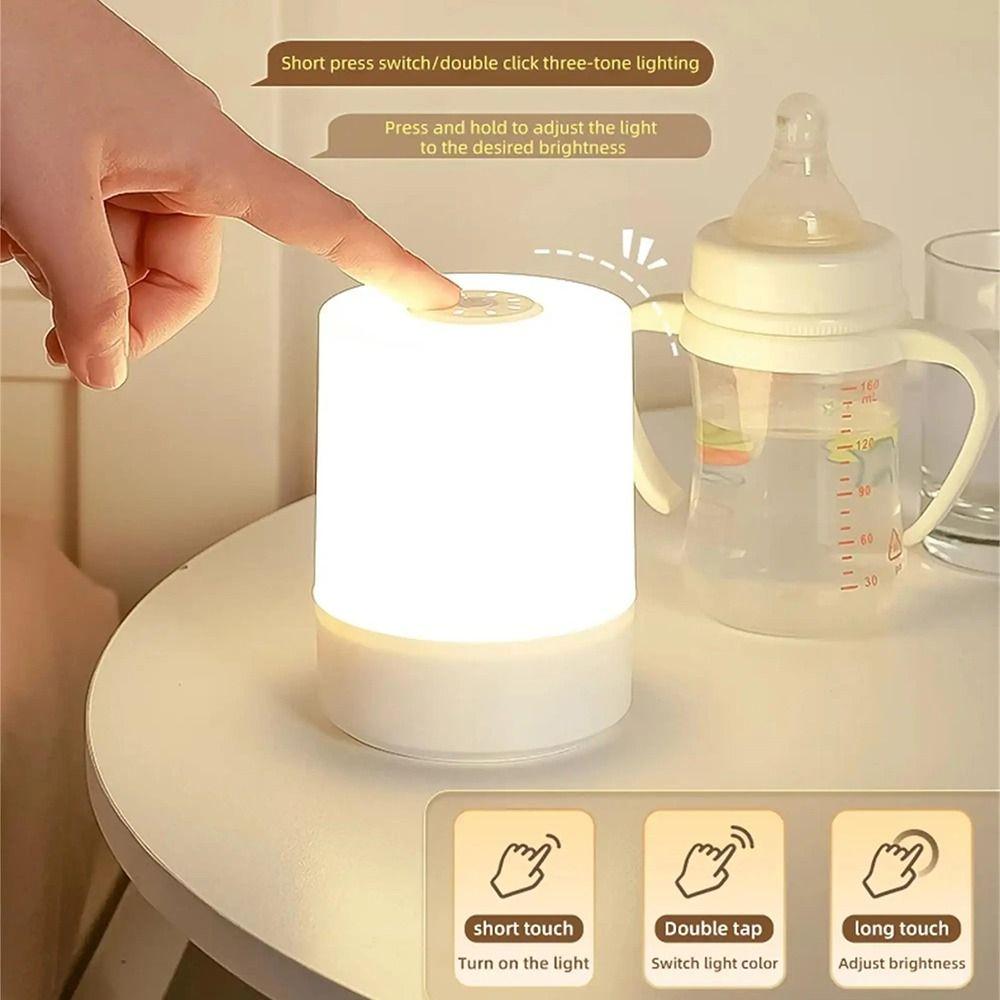 Motion Sensor LED Touch Lamp 3-Color Lighting Bedside Table Lamp  Kitchen Cabinet