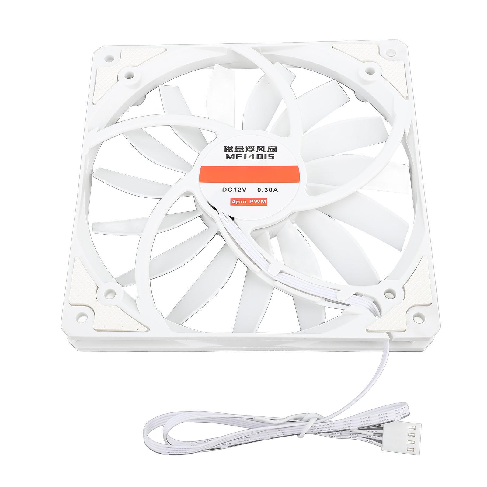 

140мм 4-контактный PWM корпусной вентилятор Ультратонкий 15мм 1100 об/мин MFDB подшипник Вентилятор для охлаждения ПК 12В Белый белый