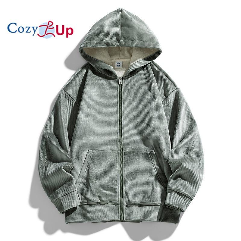 Cozy Up  Hoodies for Men Heavyweight Fleece Sweatshirt - Full Zip Up Thick Sherpa Lined