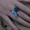 Vintage Realistic Butterfly Ring Shiny Opening Ring Personality Dreamlike Butterfly Ring  Women Men