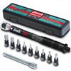 Jneit Torque Wrench, Bicycle, 6.35 Mm (1/4 Inch) Drive, 5-55 Nm, Preset Torque Wrench Set, 11-Piece Bit Socket Wrench Set, Black