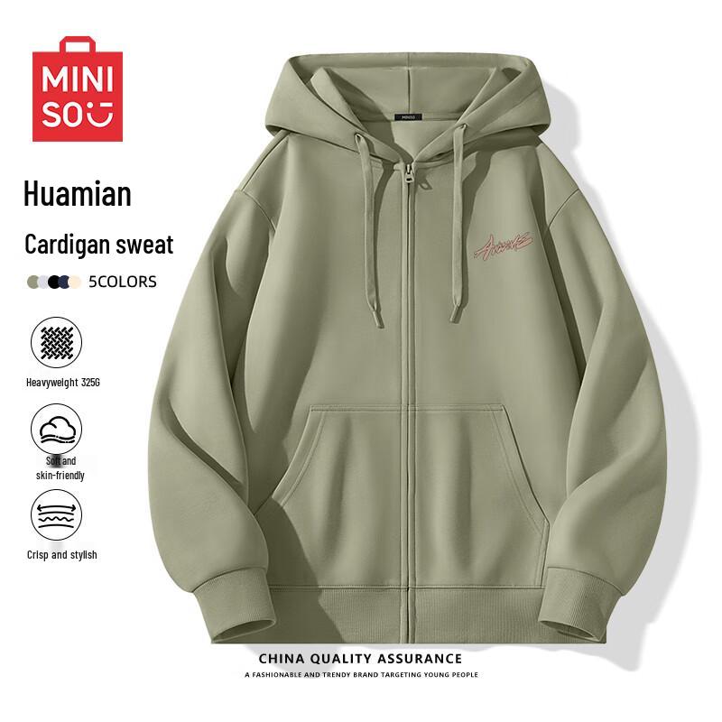 

MINISO Men s American Style Zip-Up Hoodie 3XL