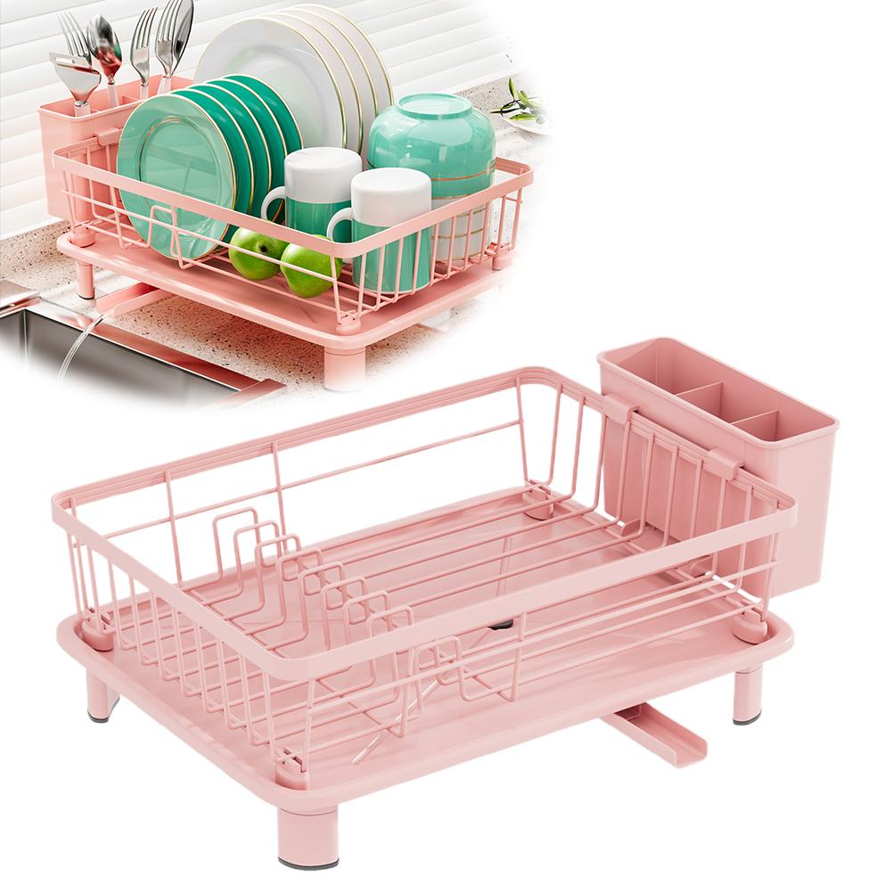 Portapiatti da Cucina con Scolapiatti per Piano di Lavoro Utensili Piatti Bacchette Ciotole Cucchiaio Portacucchiaio Scolapiatti F6h7