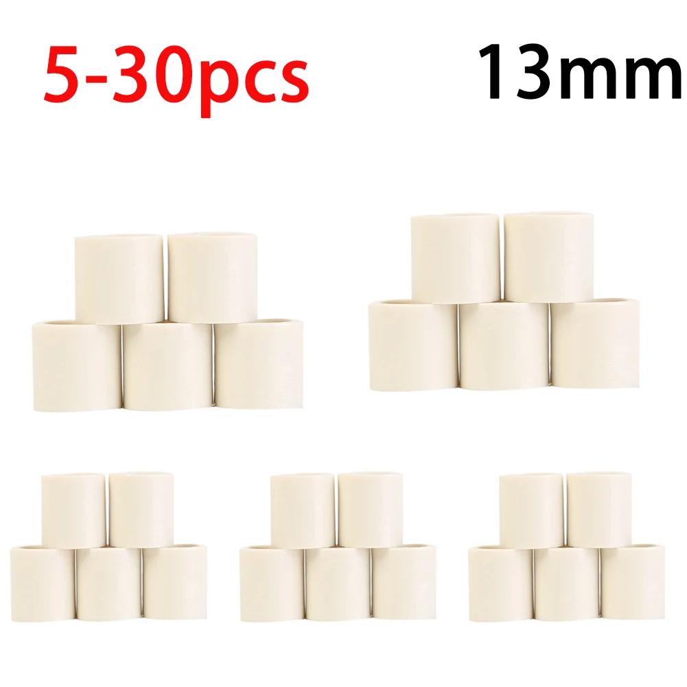 Durable Ferrulesl Skillful Manufacture 5pcs Billiards Snooker Ferrule Professional Pool Cue Ferrules 12mm/13mm White