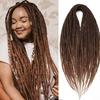 24' Dreadlocks Extensions Crochet Hair for Women 10 Strands Handmade Crochet Hair Braids 0.6cm Hippie Double Ended Dreadlock