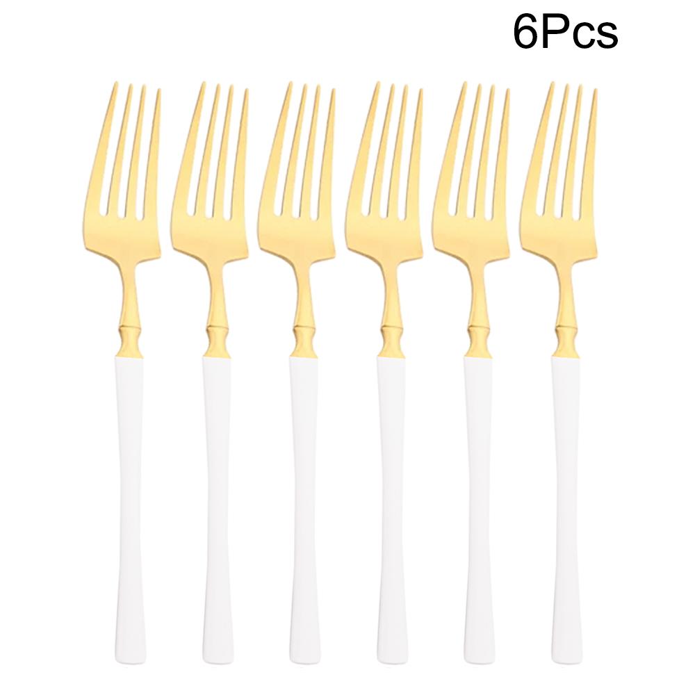 6Pcs Mirror Dinner Forks Cutlery Blakc Stainless Steel Fork Flatware Kitchen Silverware Western Dinnerware Restaurant Fork Set
