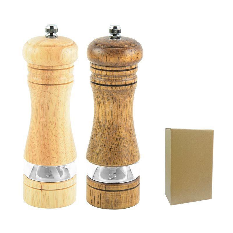 Wooden Manual Pepper Grinder Spice Mill