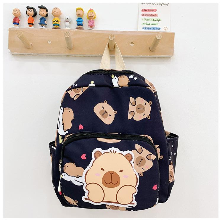 Capybara Cartoon Printed Backpack Children Schoolbag Leisure Fashion Bag Travel