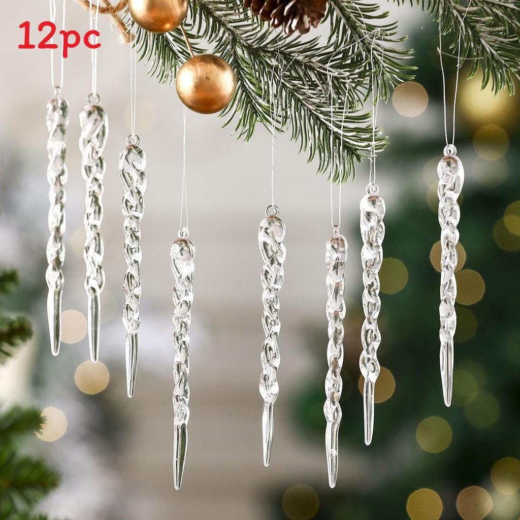 Tree Christmas Decor Snowflake Hangings Ornaments Set Ice Pendant Sculpture
