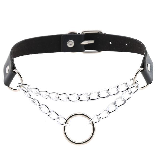 Colier Vintage Sexy Harajuku cu Pandantiv Lanț din Piele PU Femei Bărbați Punk Gotic Choker Negru Declarație Jocuri pentru Adulți Jucării pentru Adulți