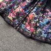 Vintage Black Floral Printted Maxi Dress Long Chiffon Sleeve Elegant Spring Palace Print Single-breasted Shirt Dress with Belt