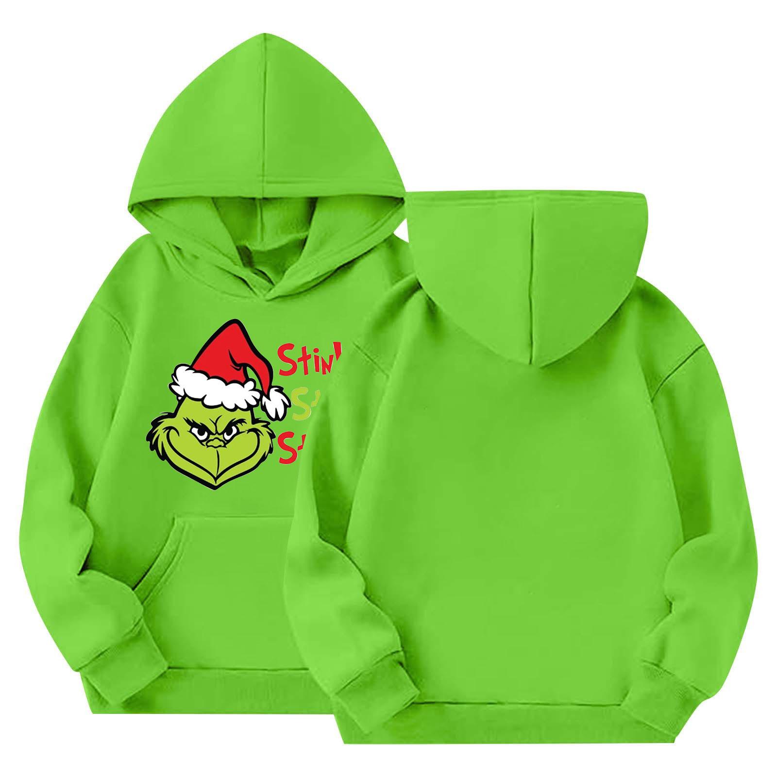 

Kids Fashion Hooded Pullover Christmas Print Long Sleeve Sweatshirt 140 красный
