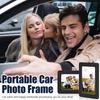 2 Pack Car Picture Frame Visor Clip Leather Sun Visor Photo Clip Holder Personalized Car Picture Holder Display Visor Photo Frame Vertical Horizontal
