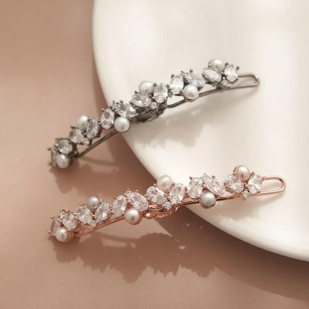 J Lauren Oval Cubic Pearl Rose Gold Hairpin H0764 Rose gold