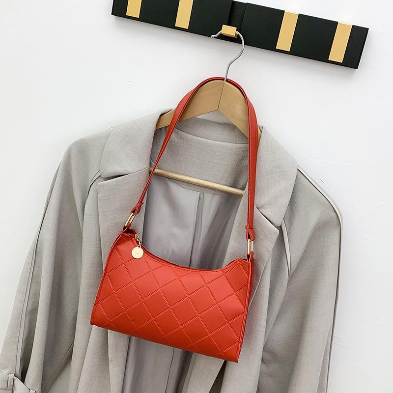 Ladies bag autumn and winter new small bag dumpling bag plaid simple shoulder bag women's armpit bag one