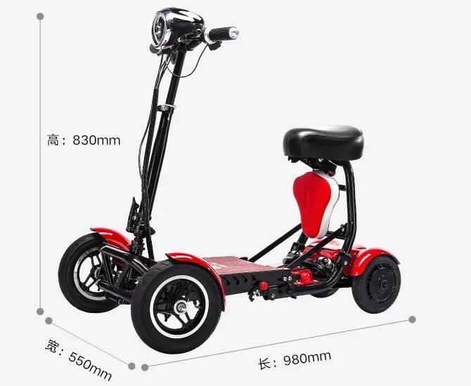 Sklad EU skládací nový elektrický skútr pro dospělé dvoumotorový 4kolový skládací elektrický skútr pro seniory
