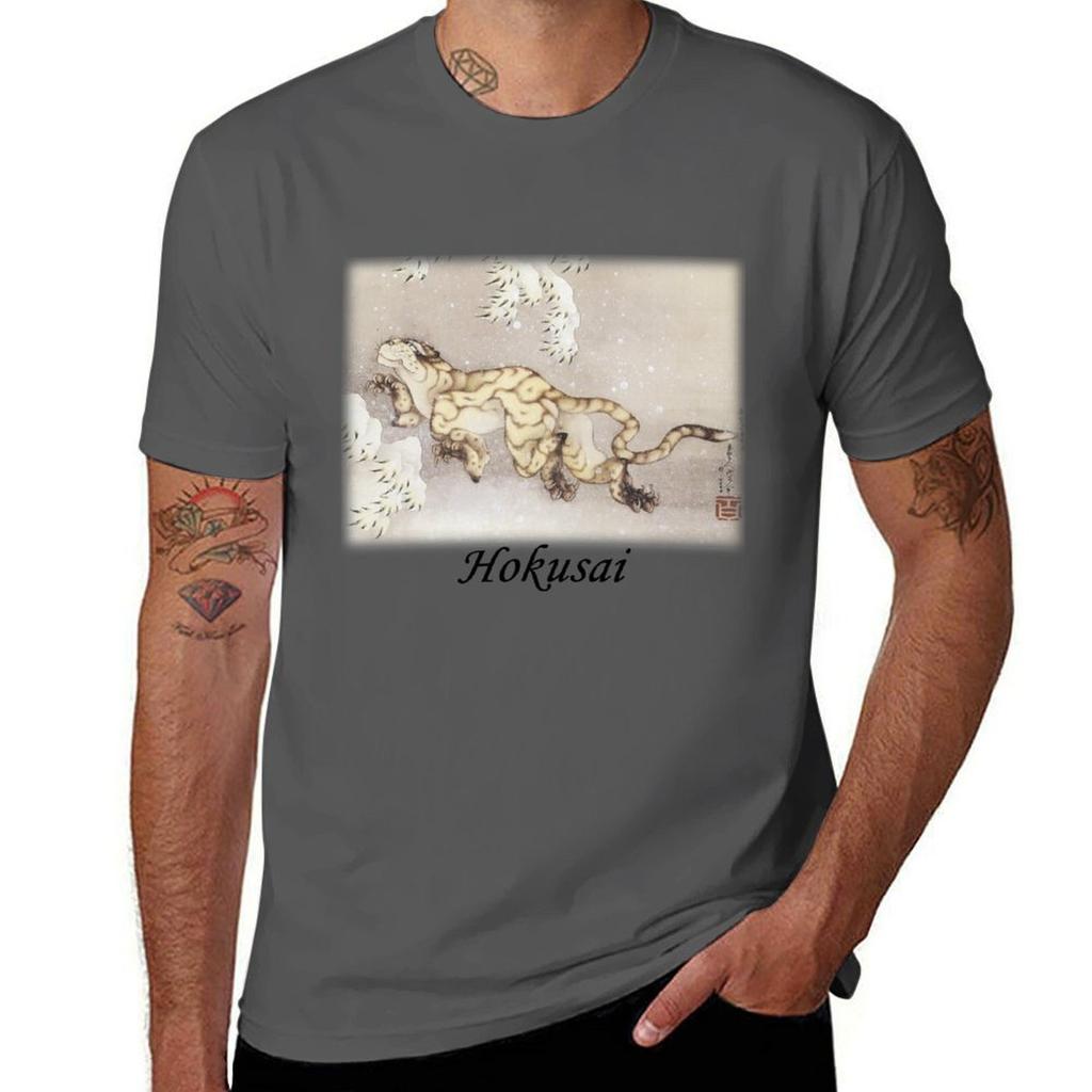 Hokusai  Winter Tiger TShirt Large Size Soft Cotton TShirt