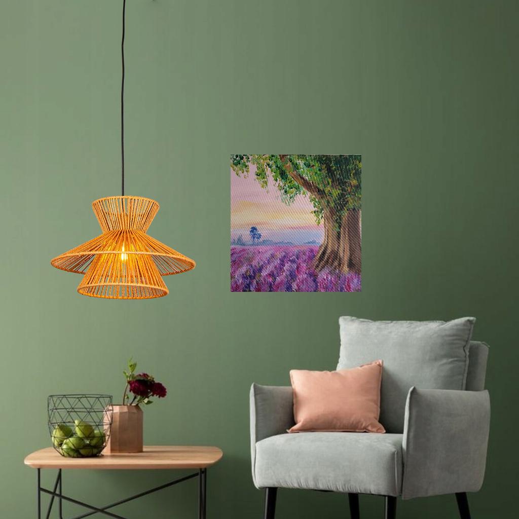 Hanging Ceiling Lamp Bamboo Boho Rattan Wood Loft