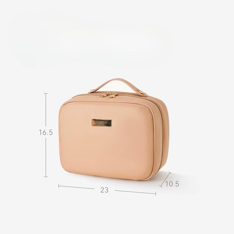 NewPU Makeup Bag with Large Capacity Portable Multi Functional Travel Layered Handheld Makeup Storage Bag Waterproof Make Up Bag