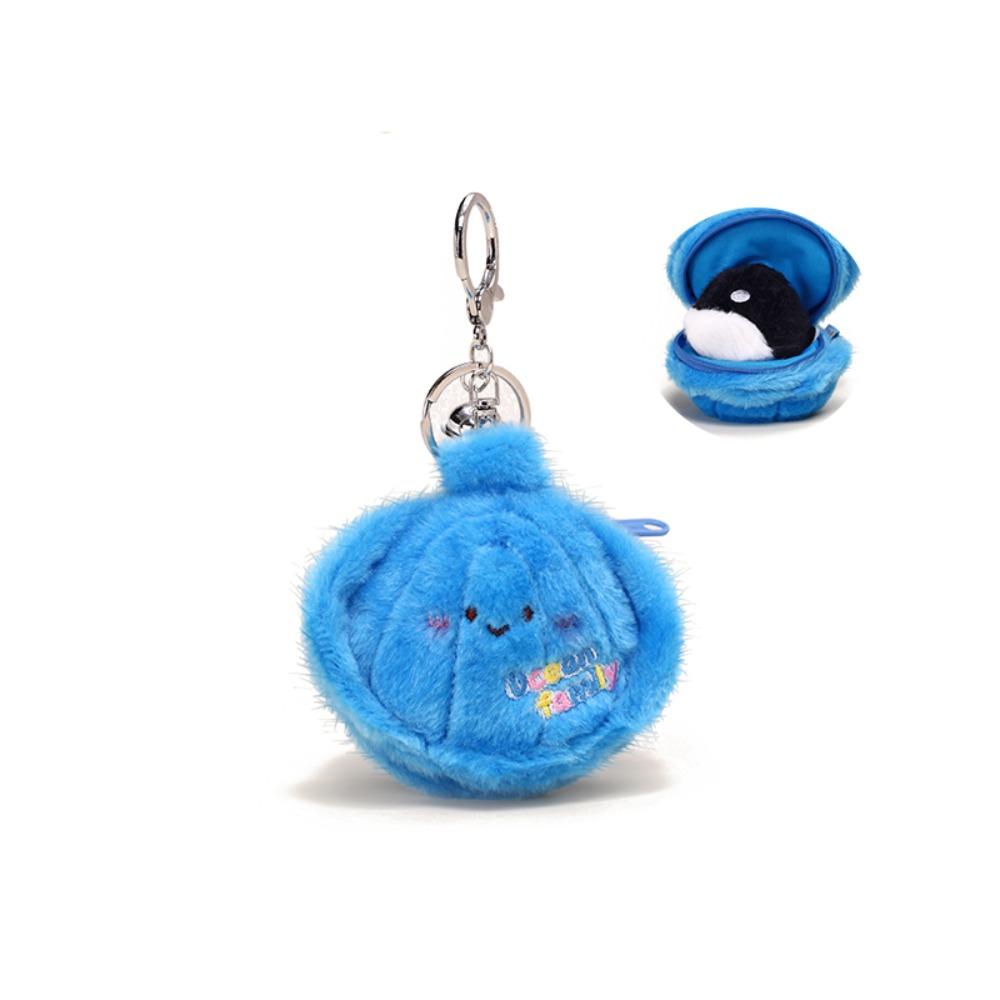 Simulation Fluffy Whale Keyring Soft Small Turtle Pendant  Birthday Gift