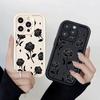 Black Rose Pattern with Sparkles Shockproof Phone Case for Xiaomi Redmi Note 14 13 12 11 10 9 8 7 Pro Anti-Slip Soft TPU Cover