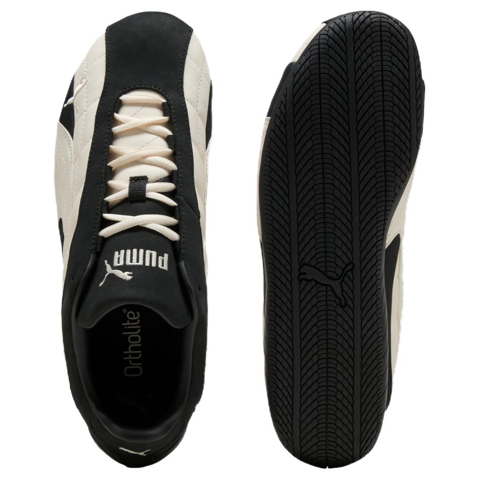 Puma Speedcat Plus Top Grain Cow Leather Support Lightweight Thermal Low Top Casual Shoes Unisex Black White 403429-03