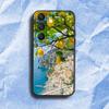 European Amalfi Coast Lemon Phone Case For Samsung S 25,24,23,22,30,21,10,9,Ultra,Plus,Lite,FE,4,5G Black Soft Case