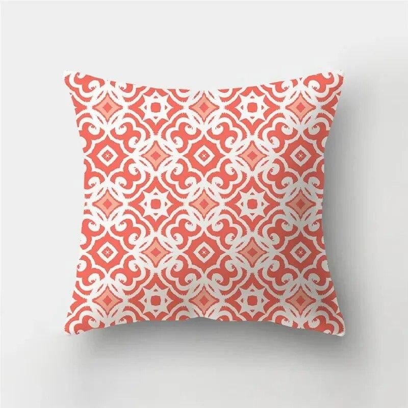 Nordic fashion geometric plant orange red pillowcase 45X45cm living room sofa cushion cover bedroom home decoration