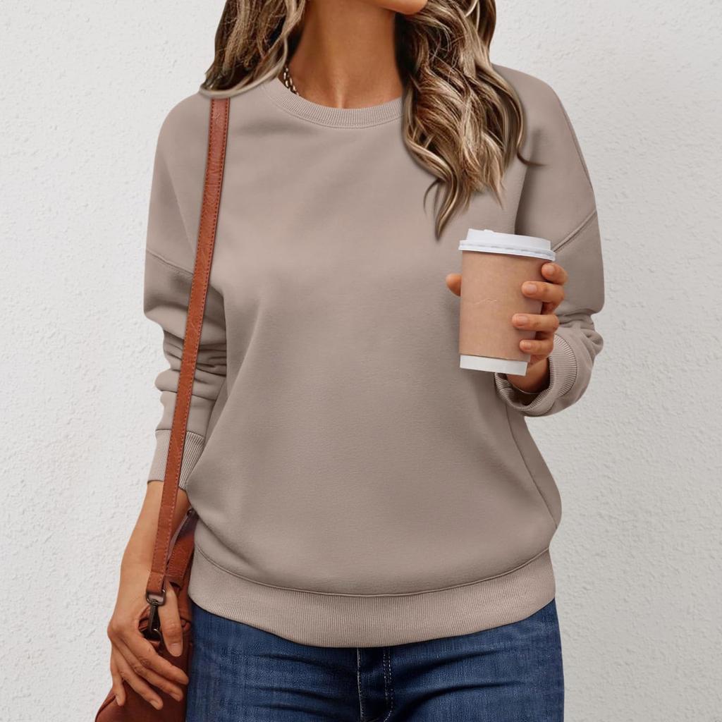 Women's Solid-color Fashionable Long-sleeved Top Hoodie